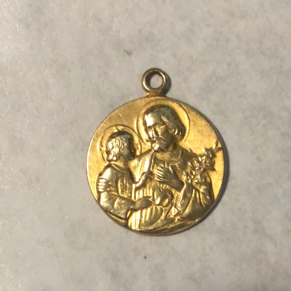 St Joseph Catholic religious 10kt gold filled pendant